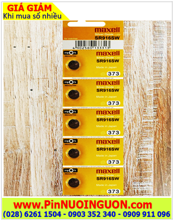 COMBO 01vỉ 5viên MAXELL SR916SW-Pin 373 Silver Oxide 1.55v, Giá chỉ 95.000đ/ Vỉ 5viên